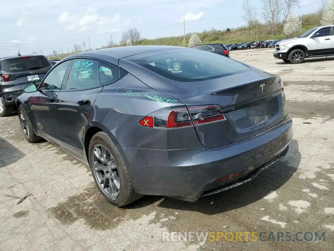 2 Photograph of a damaged car 5YJSA1E52MF432225 TESLA MODEL S 2021