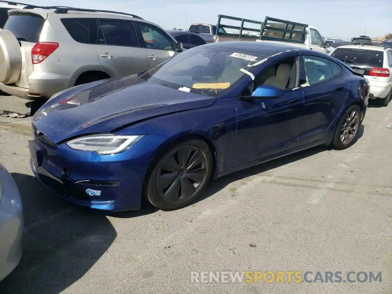 2 Photograph of a damaged car 5YJSA1E52MF437022 TESLA MODEL S 2021