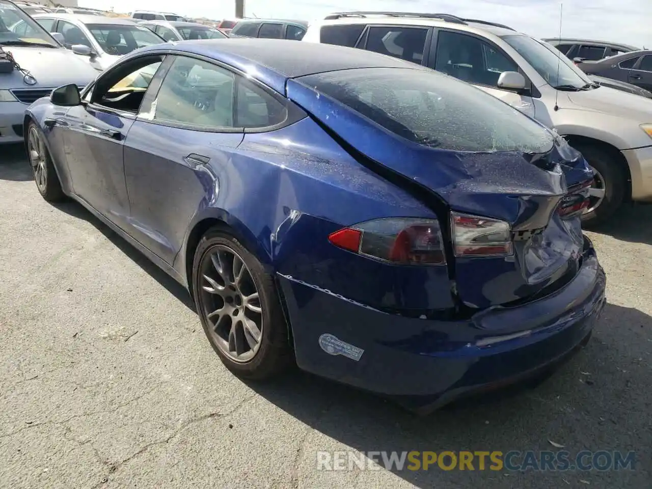 3 Photograph of a damaged car 5YJSA1E52MF437022 TESLA MODEL S 2021