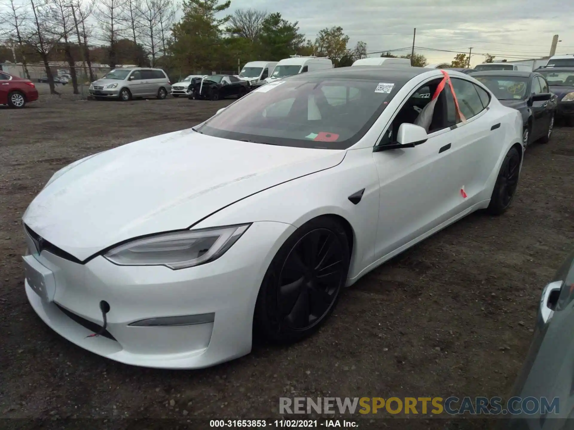 2 Photograph of a damaged car 5YJSA1E52MF439871 TESLA MODEL S 2021