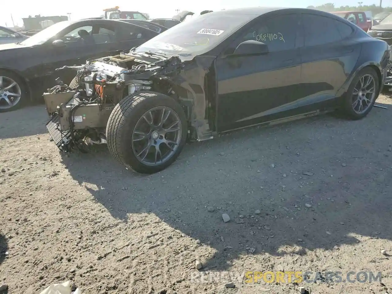 2 Photograph of a damaged car 5YJSA1E52MF443239 TESLA MODEL S 2021