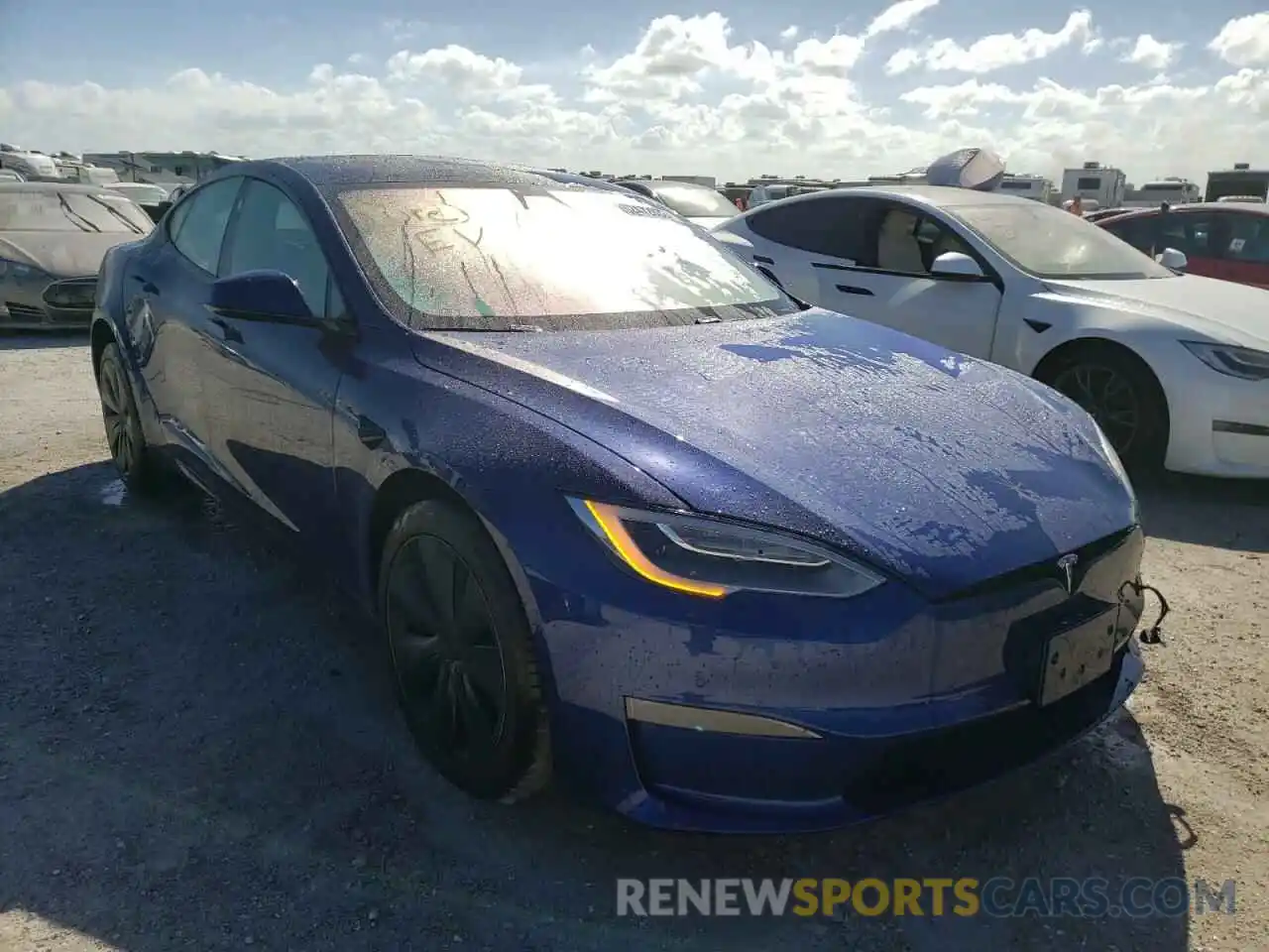 1 Photograph of a damaged car 5YJSA1E52MF454788 TESLA MODEL S 2021