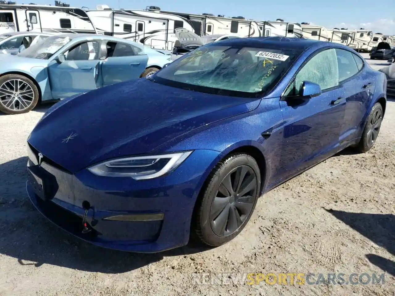 2 Photograph of a damaged car 5YJSA1E52MF454788 TESLA MODEL S 2021