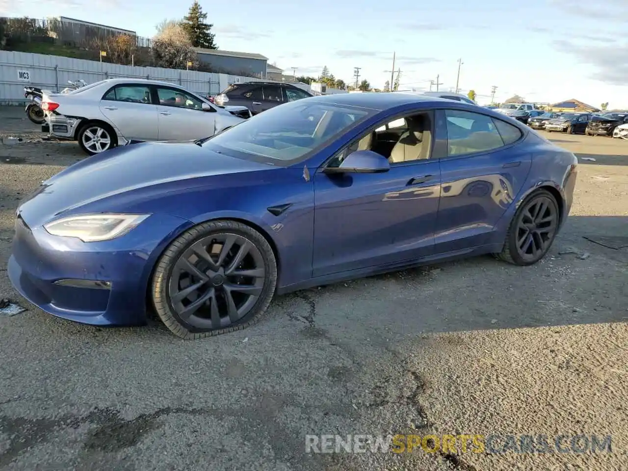 1 Photograph of a damaged car 5YJSA1E53MF433545 TESLA MODEL S 2021