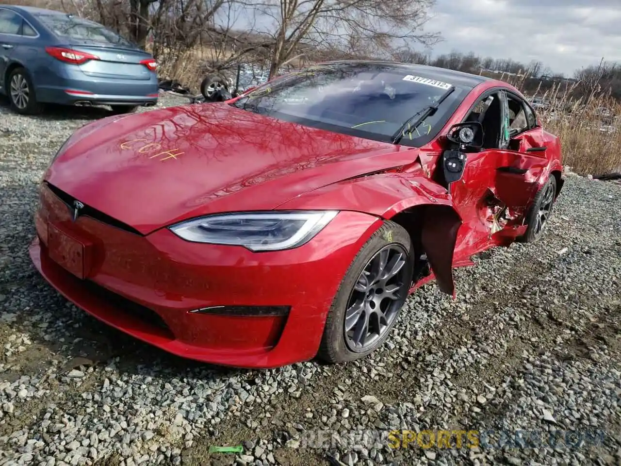 2 Photograph of a damaged car 5YJSA1E53MF440219 TESLA MODEL S 2021