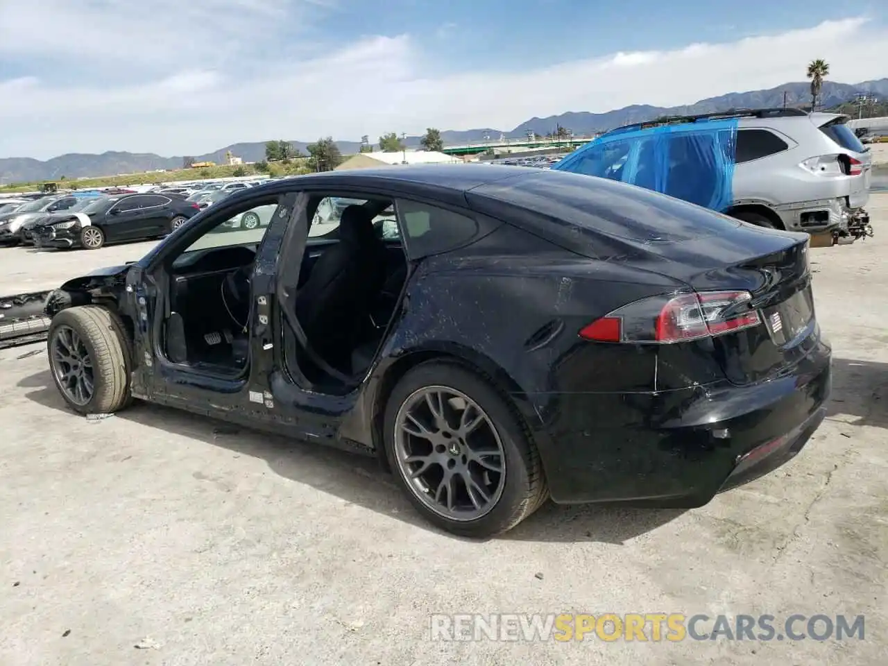 2 Photograph of a damaged car 5YJSA1E54MF430105 TESLA MODEL S 2021