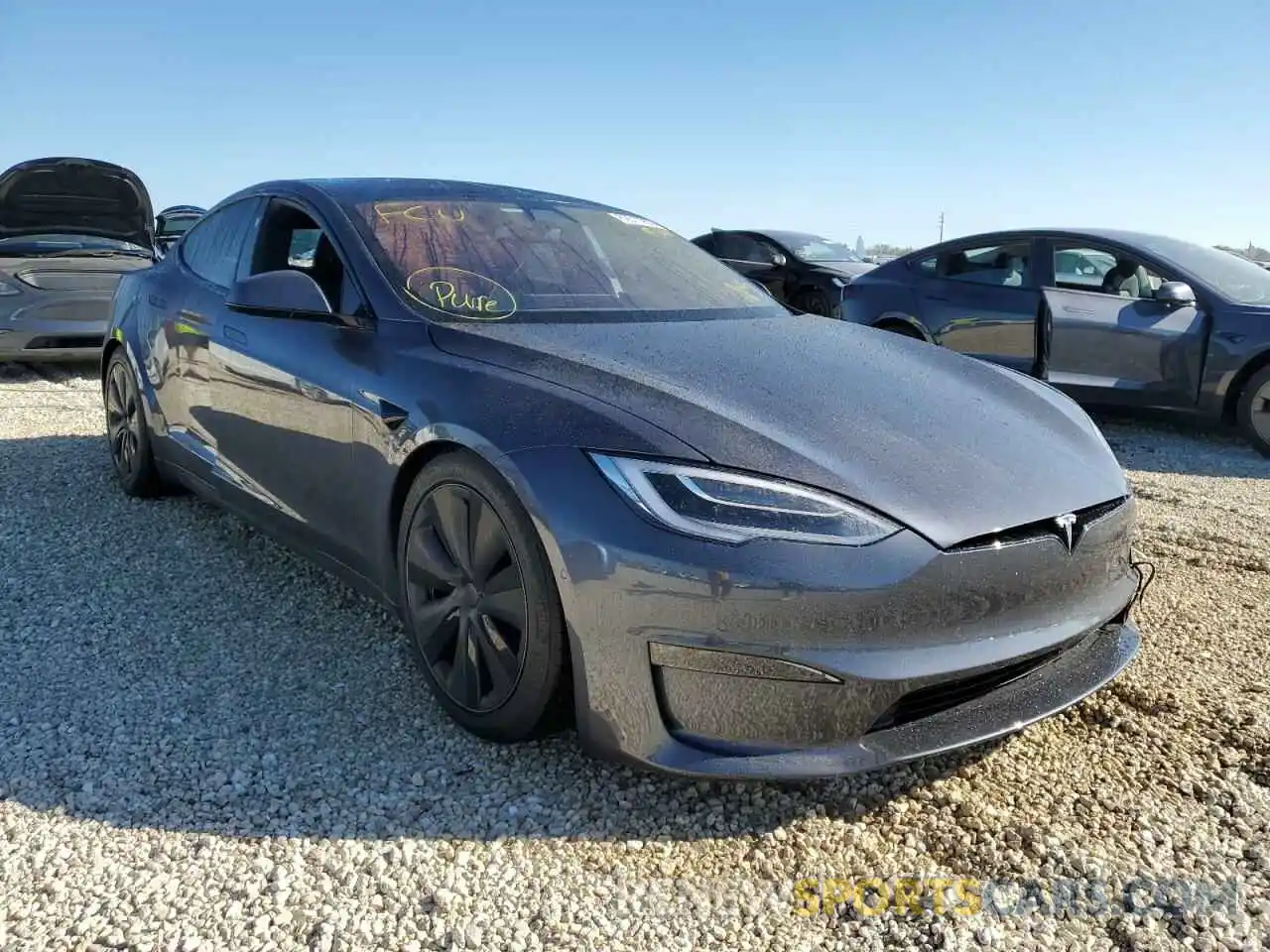 1 Photograph of a damaged car 5YJSA1E55MF440917 TESLA MODEL S 2021