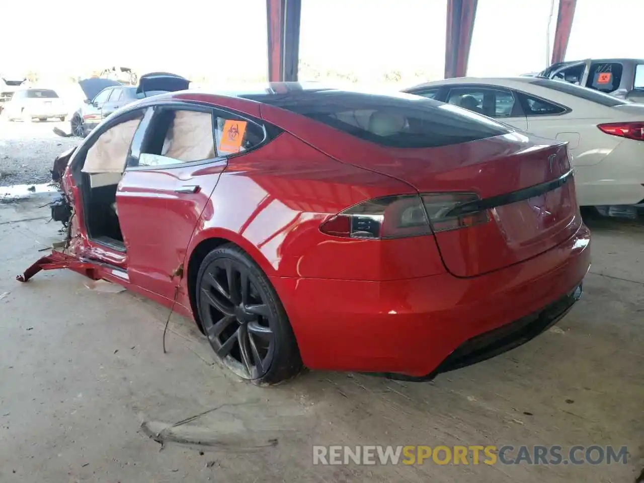 3 Photograph of a damaged car 5YJSA1E55MF451657 TESLA MODEL S 2021