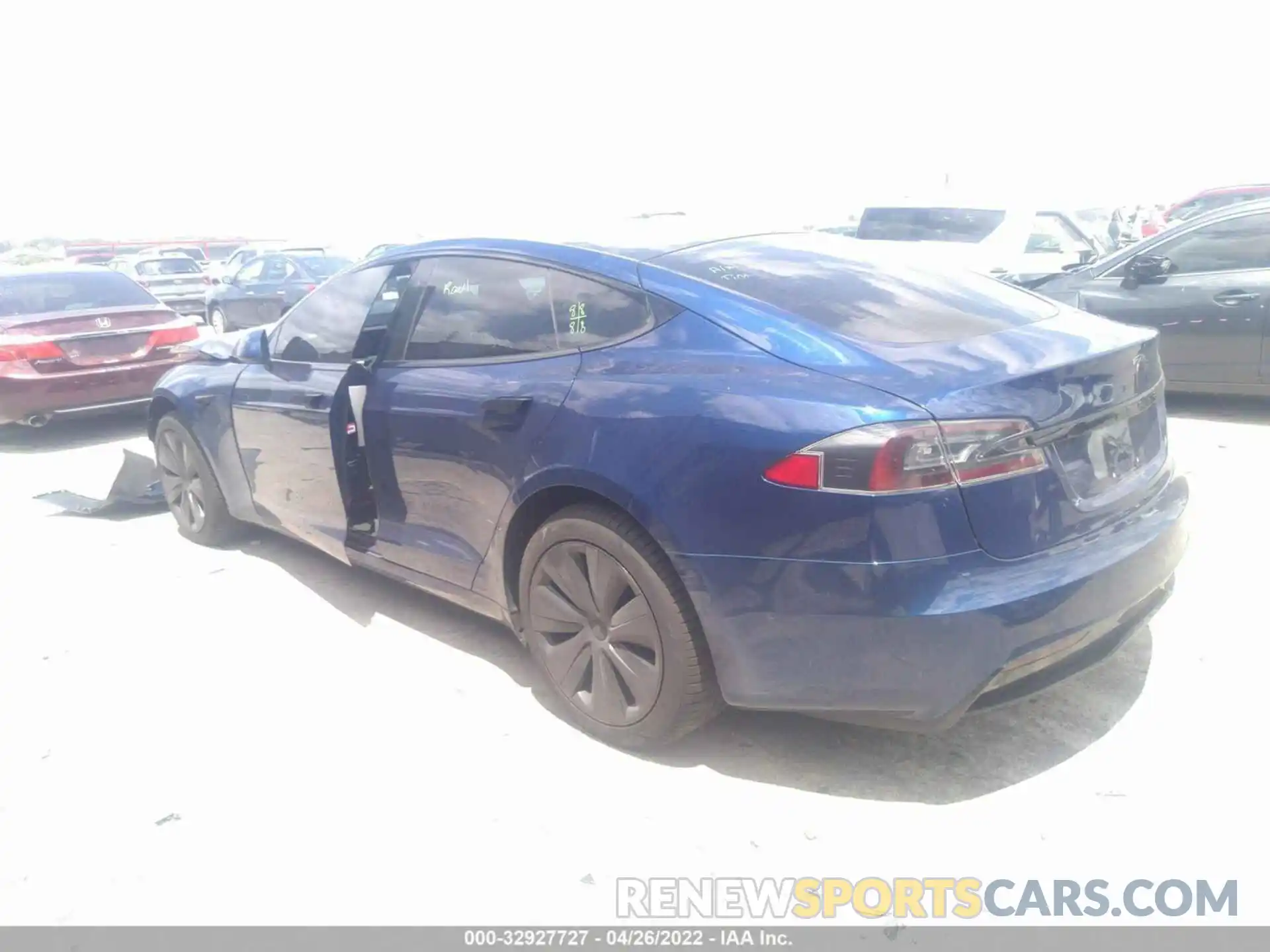 3 Photograph of a damaged car 5YJSA1E55MF454753 TESLA MODEL S 2021