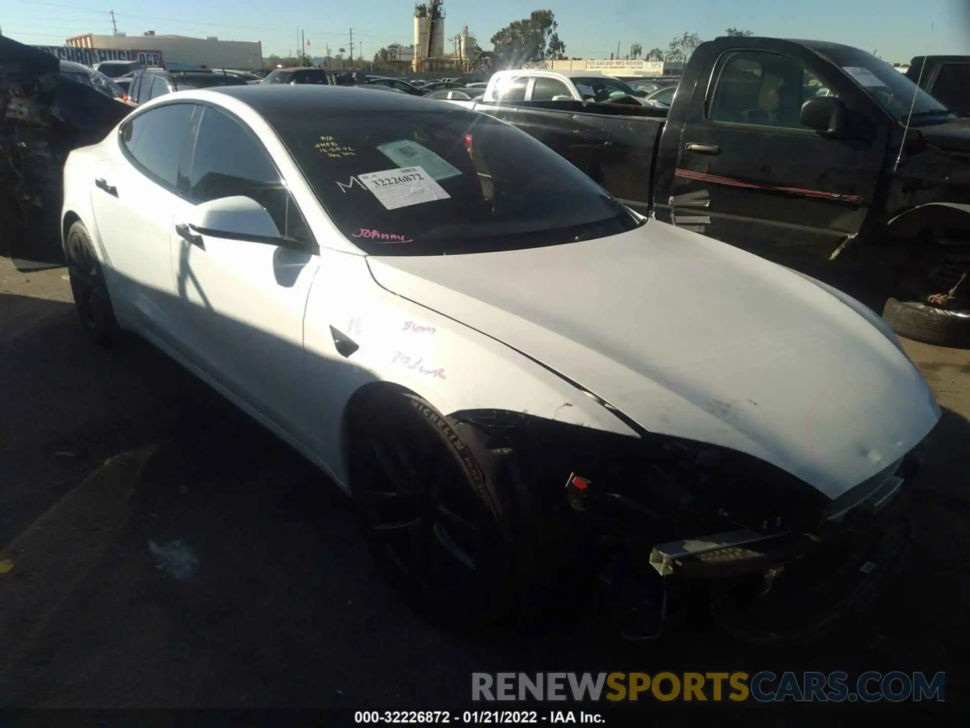 1 Photograph of a damaged car 5YJSA1E56MF436603 TESLA MODEL S 2021