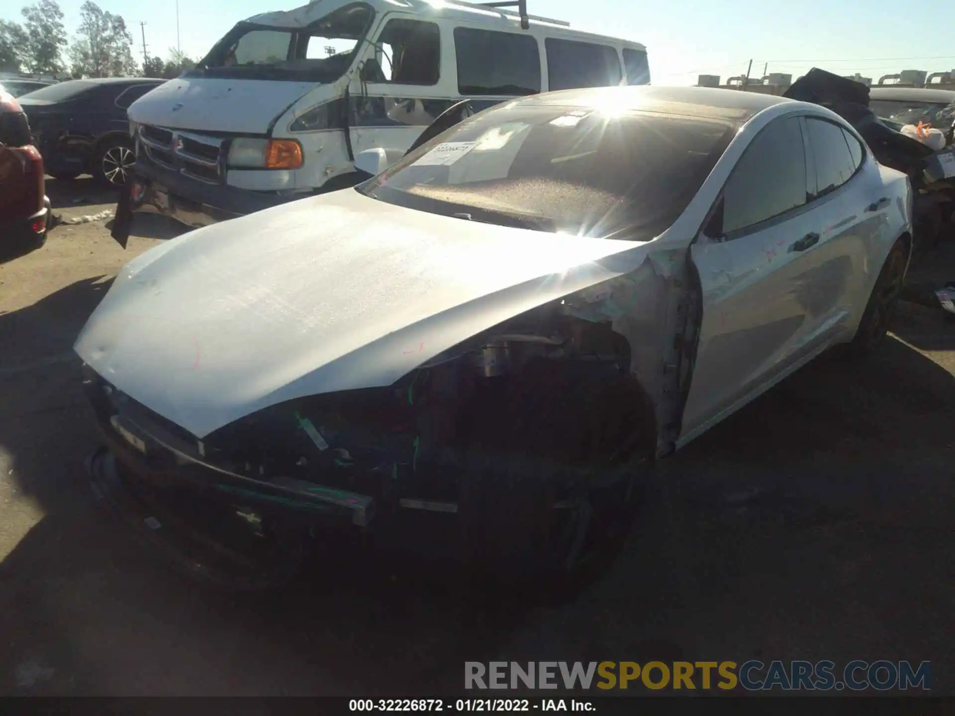 2 Photograph of a damaged car 5YJSA1E56MF436603 TESLA MODEL S 2021