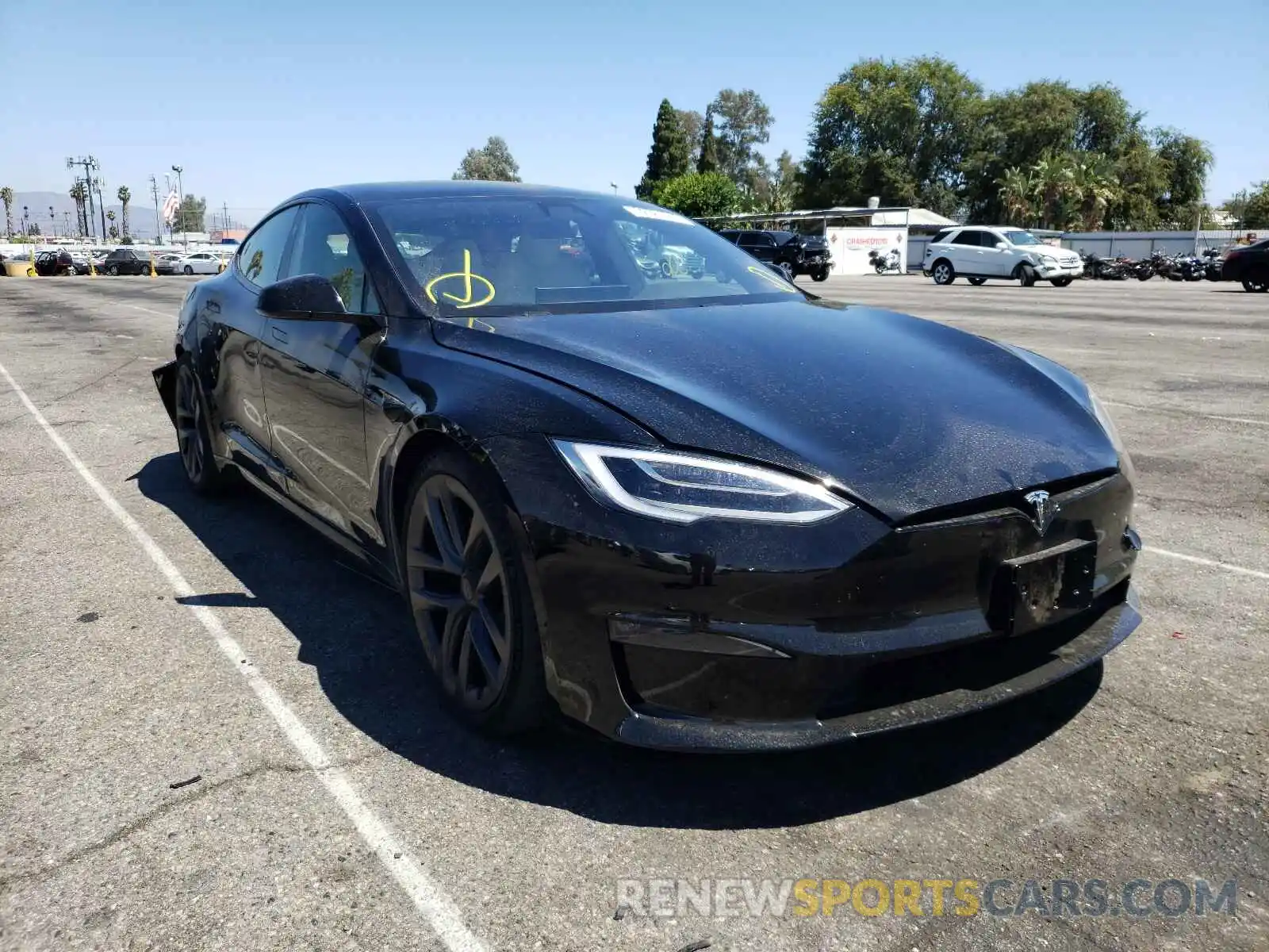 1 Photograph of a damaged car 5YJSA1E57MF432303 TESLA MODEL S 2021