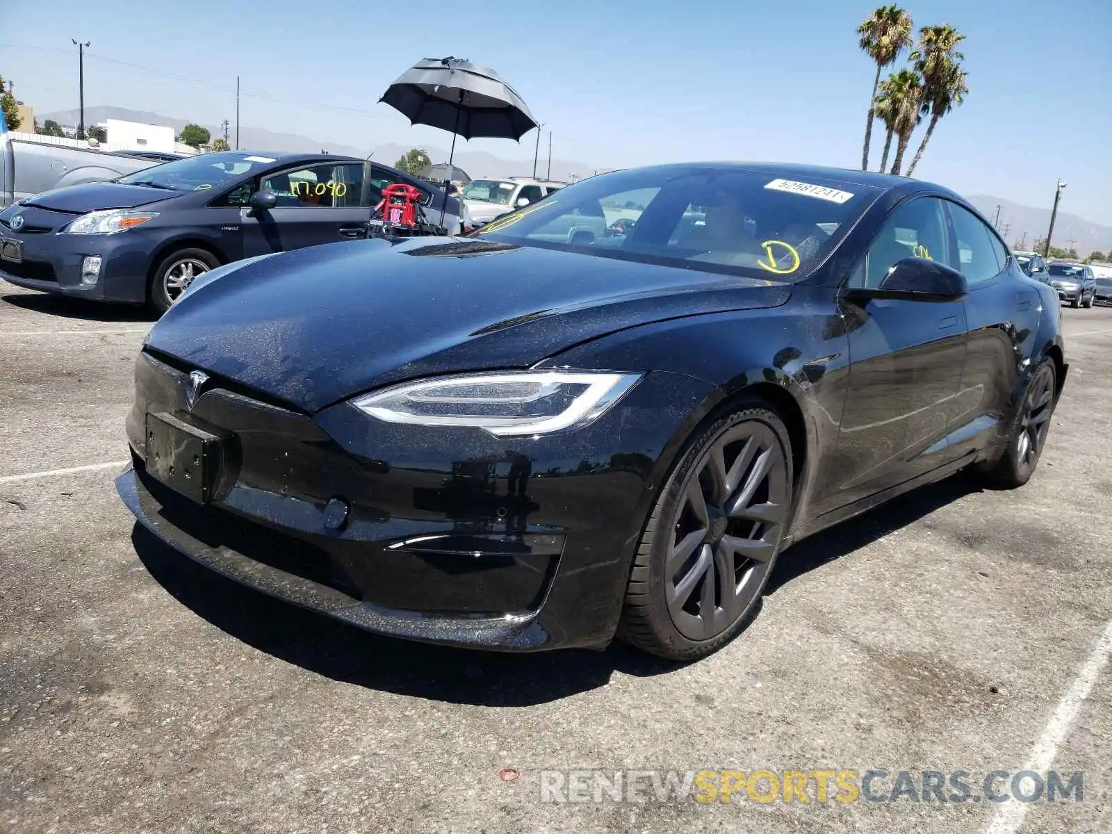 2 Photograph of a damaged car 5YJSA1E57MF432303 TESLA MODEL S 2021