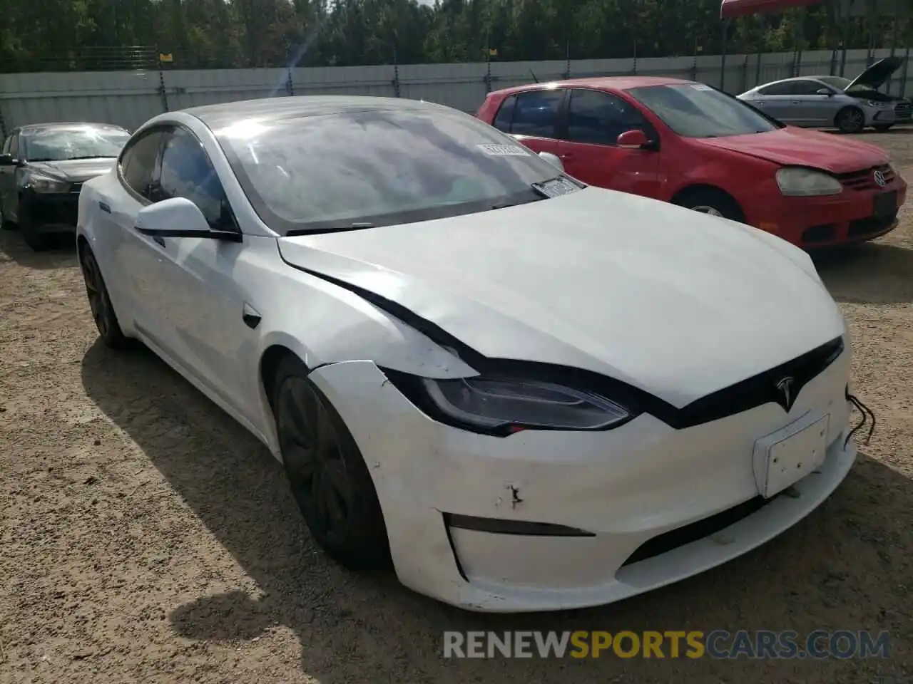 1 Photograph of a damaged car 5YJSA1E57MF441969 TESLA MODEL S 2021