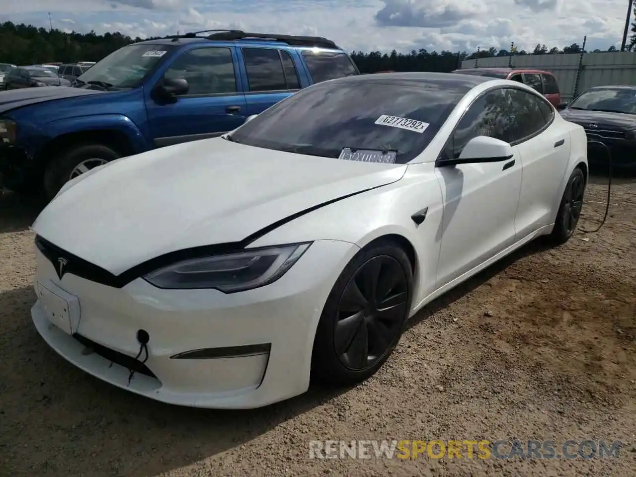 2 Photograph of a damaged car 5YJSA1E57MF441969 TESLA MODEL S 2021