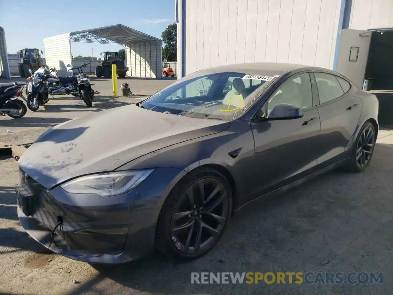 2 Photograph of a damaged car 5YJSA1E58MF436084 TESLA MODEL S 2021