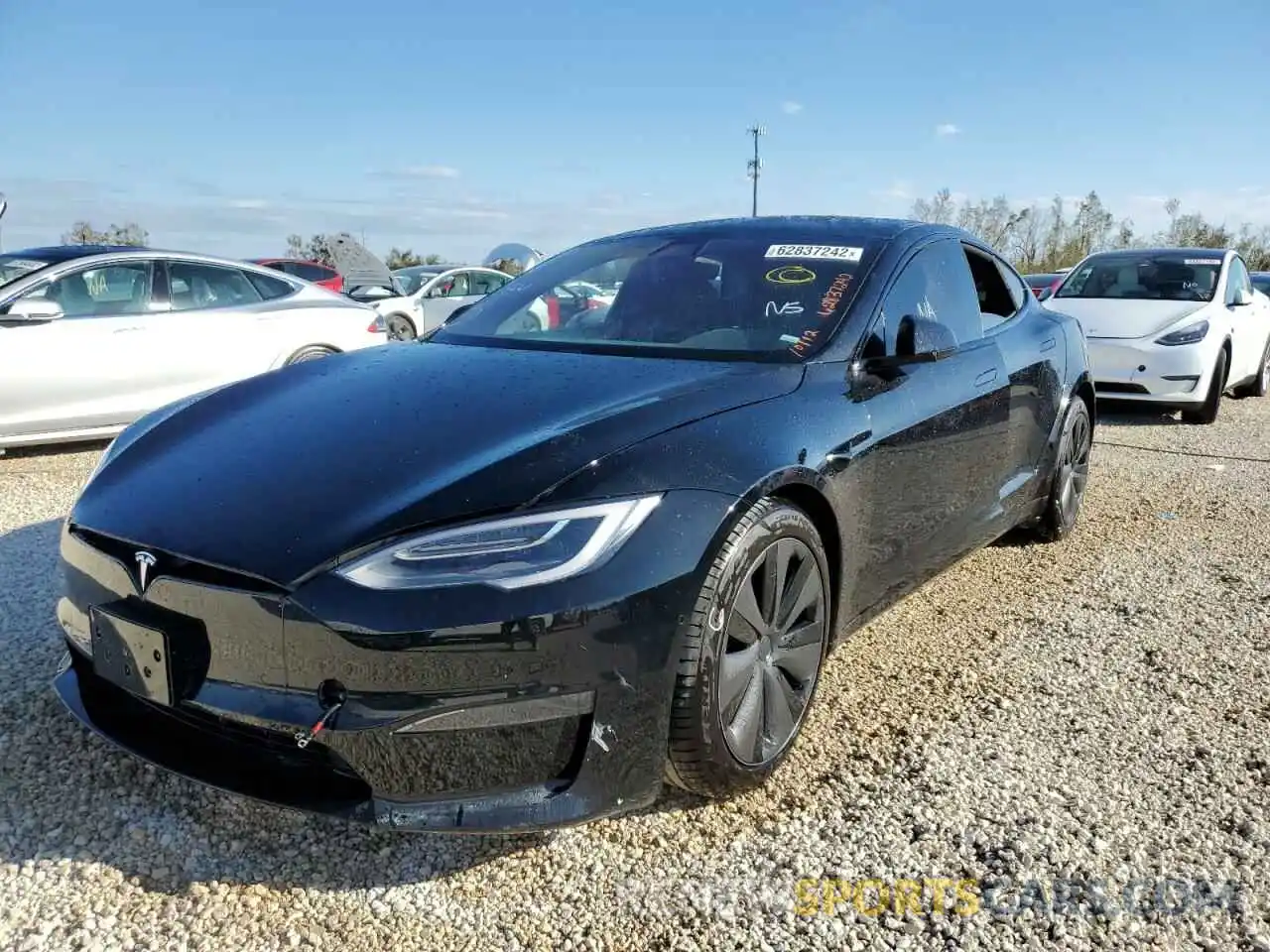 2 Photograph of a damaged car 5YJSA1E58MF455427 TESLA MODEL S 2021