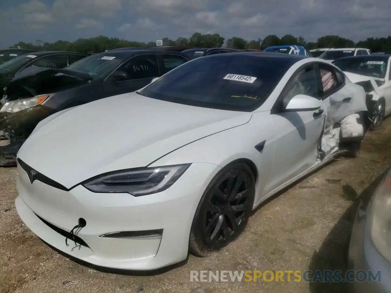 2 Photograph of a damaged car 5YJSA1E59MF434747 TESLA MODEL S 2021