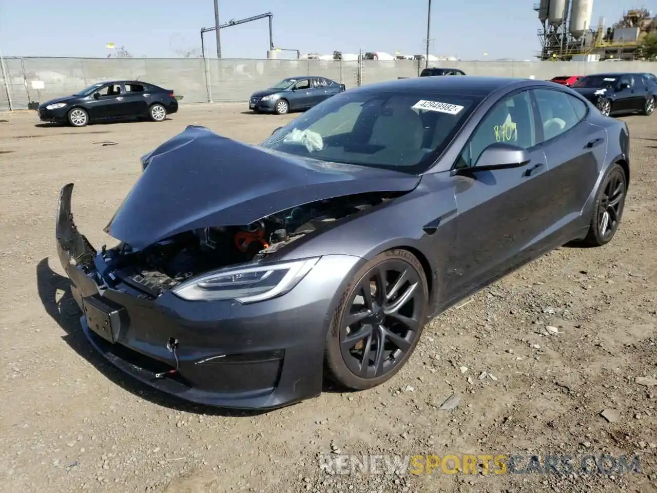 2 Photograph of a damaged car 5YJSA1E59MF436112 TESLA MODEL S 2021