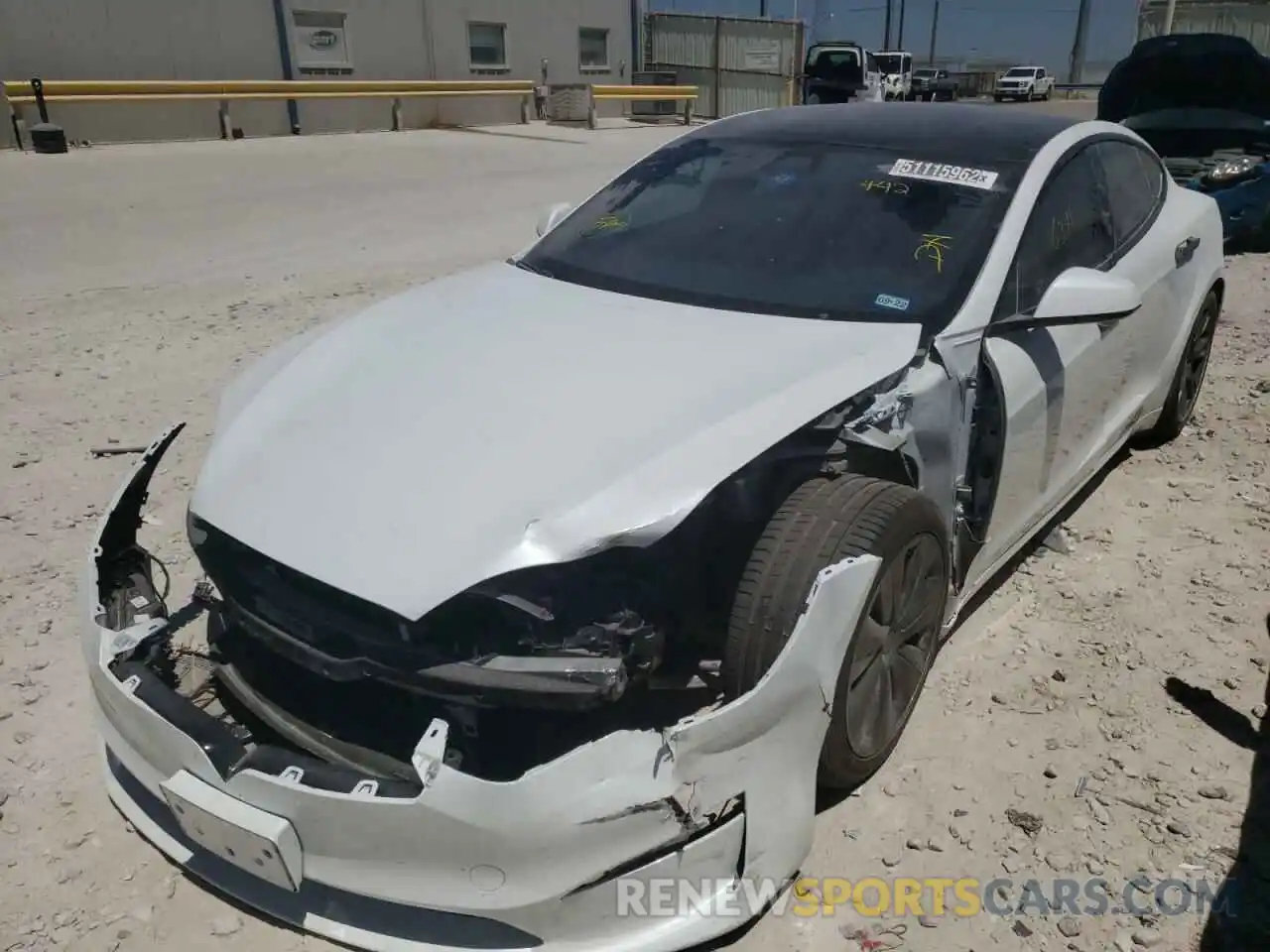 2 Photograph of a damaged car 5YJSA1E59MF442217 TESLA MODEL S 2021