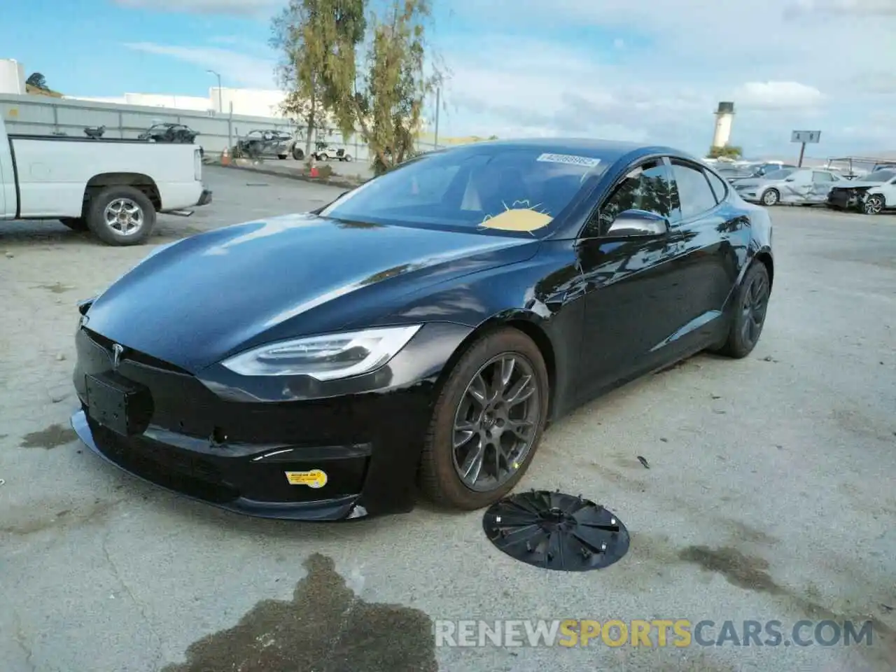 2 Photograph of a damaged car 5YJSA1E59MF443674 TESLA MODEL S 2021