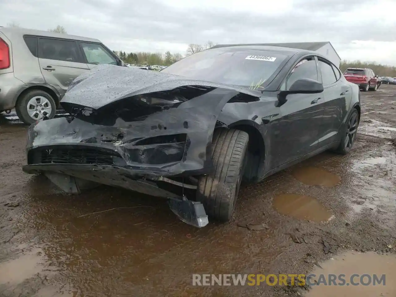 2 Photograph of a damaged car 5YJSA1E59MF451919 TESLA MODEL S 2021