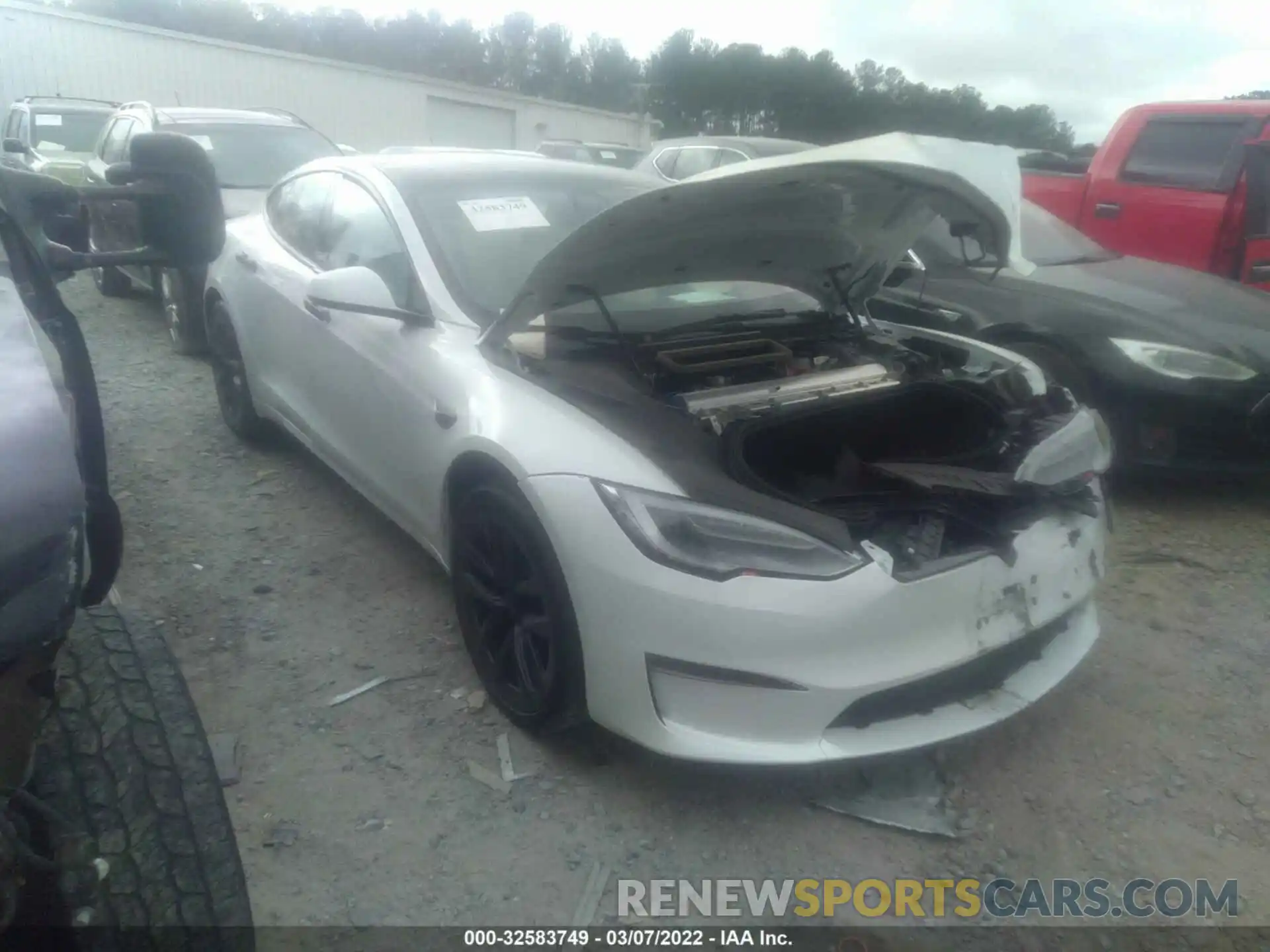 1 Photograph of a damaged car 5YJSA1E59MF454853 TESLA MODEL S 2021