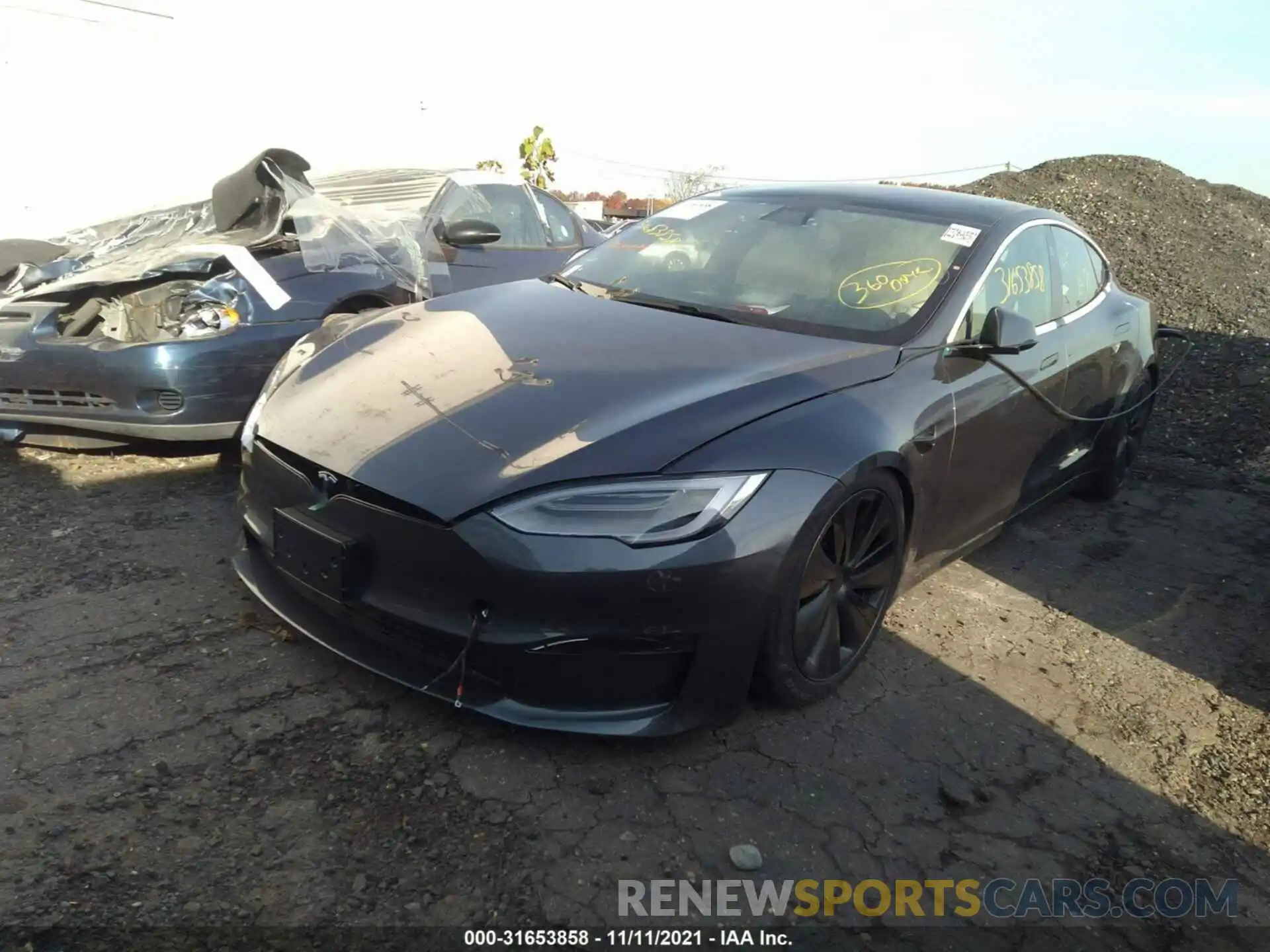 2 Photograph of a damaged car 5YJSA1E5XMF440010 TESLA MODEL S 2021