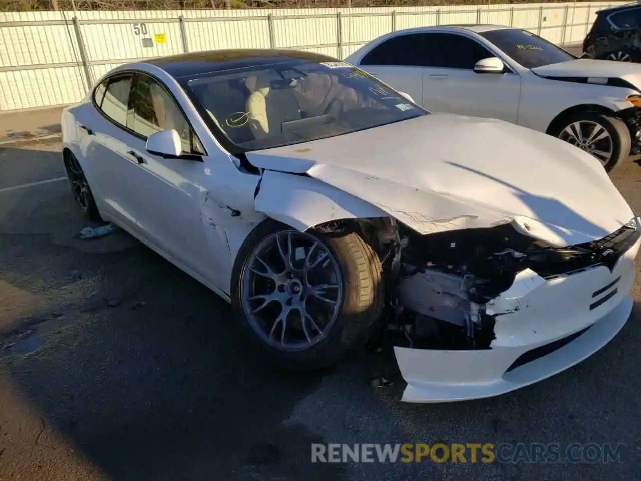 1 Photograph of a damaged car 5YJSA1E5XMF440363 TESLA MODEL S 2021