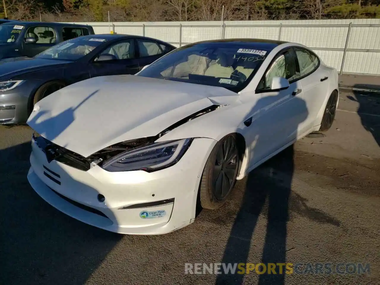 2 Photograph of a damaged car 5YJSA1E5XMF440363 TESLA MODEL S 2021