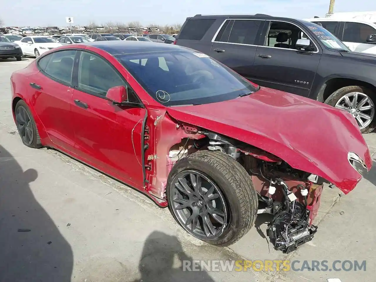 1 Photograph of a damaged car 5YJSA1E5XMF456546 TESLA MODEL S 2021