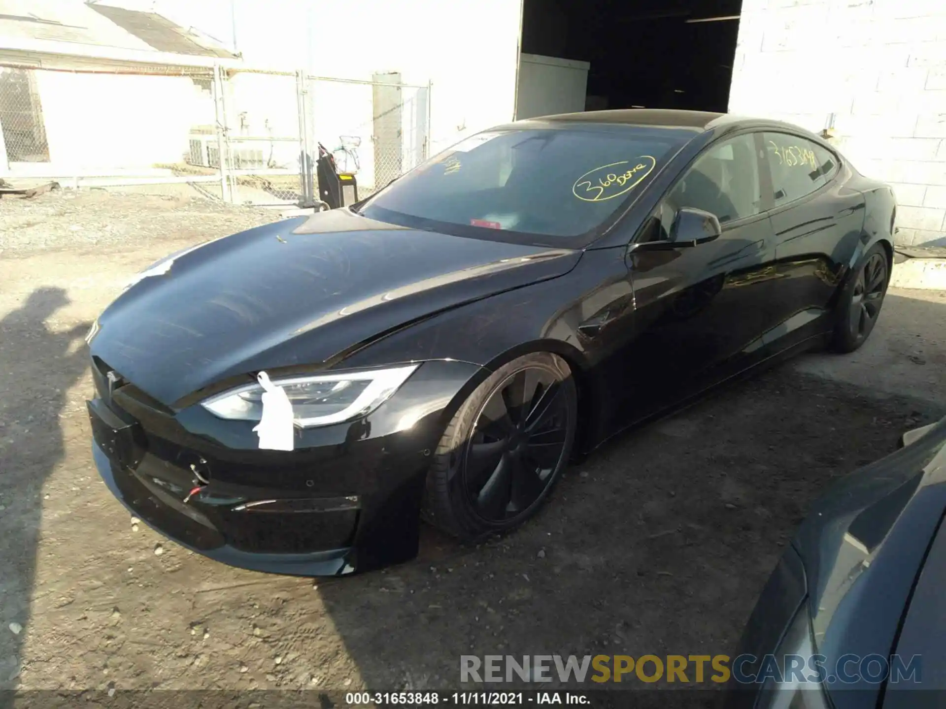 2 Photograph of a damaged car 5YJSA1E60MF439408 TESLA MODEL S 2021