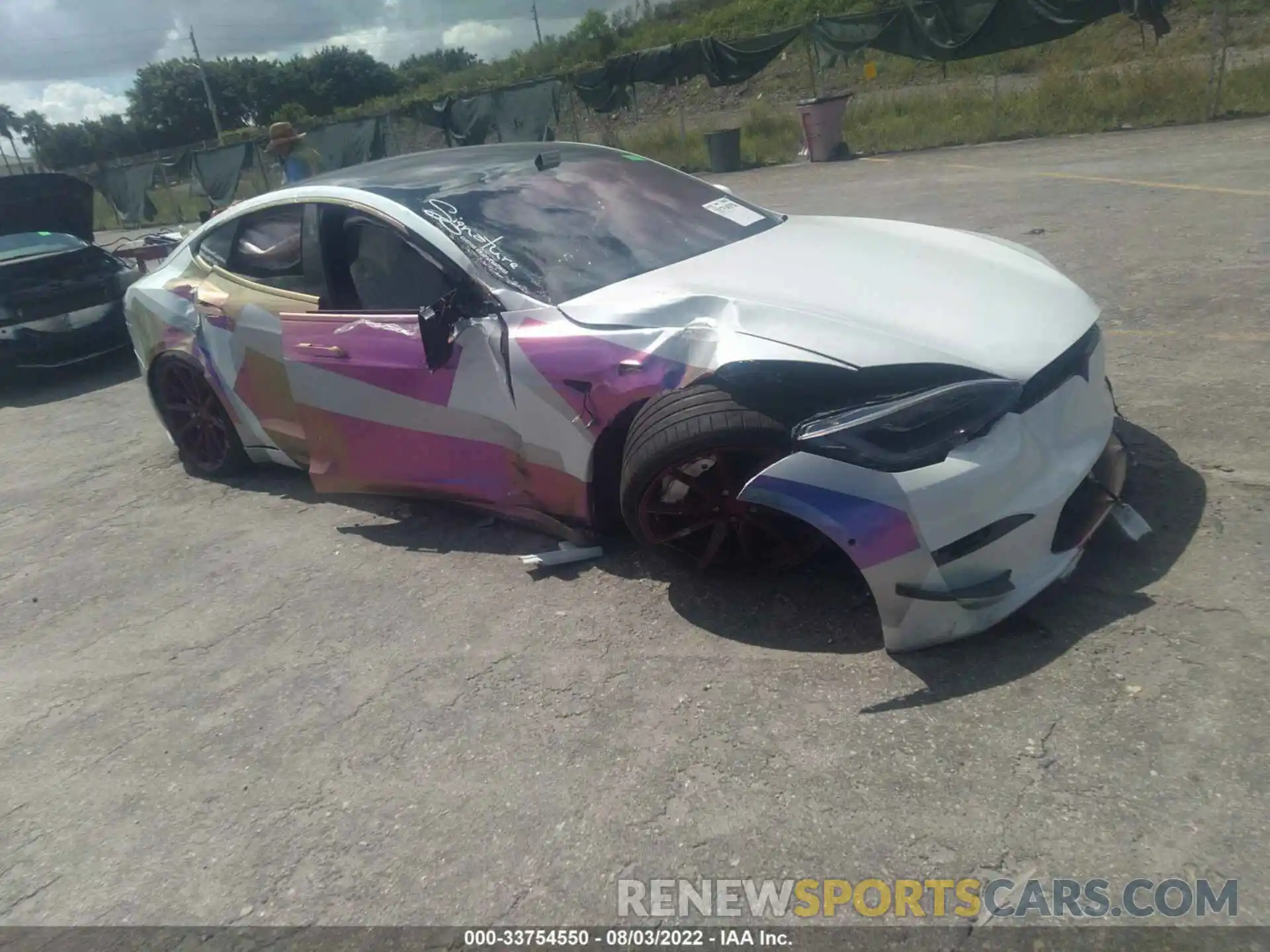 1 Photograph of a damaged car 5YJSA1E60MF450876 TESLA MODEL S 2021