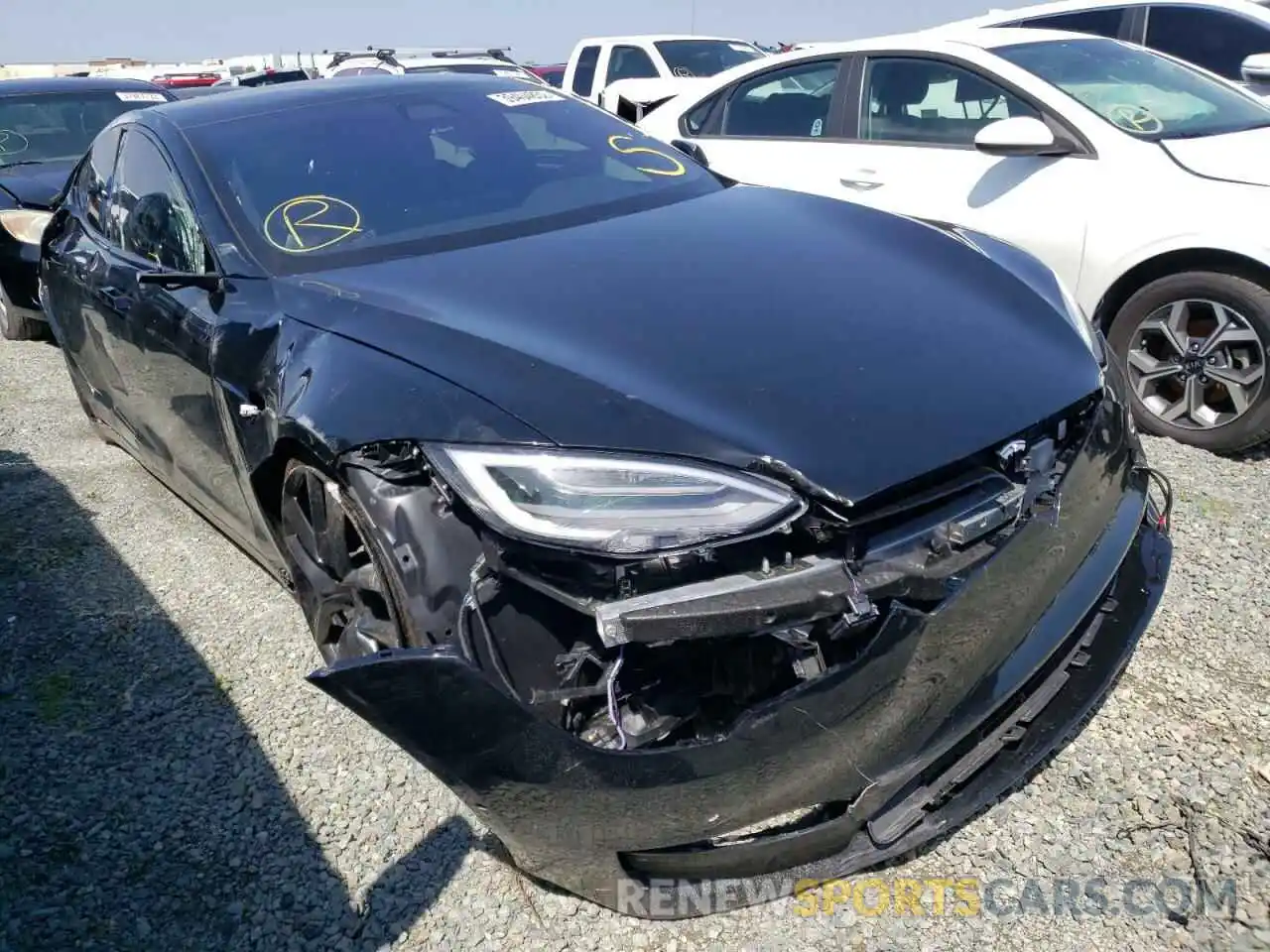 1 Photograph of a damaged car 5YJSA1E61MF443824 TESLA MODEL S 2021