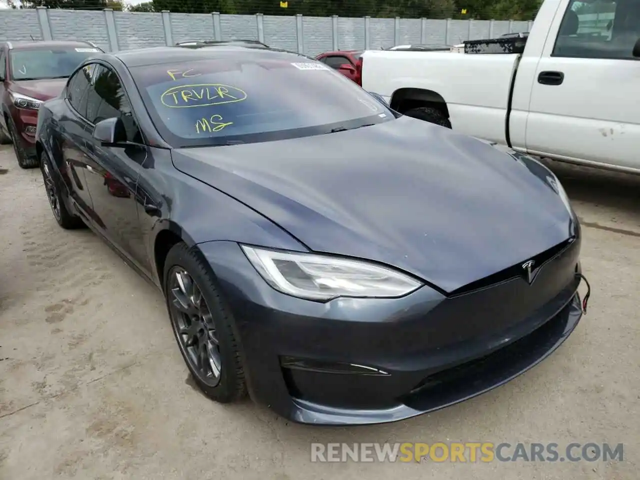 1 Photograph of a damaged car 5YJSA1E61MF452250 TESLA MODEL S 2021