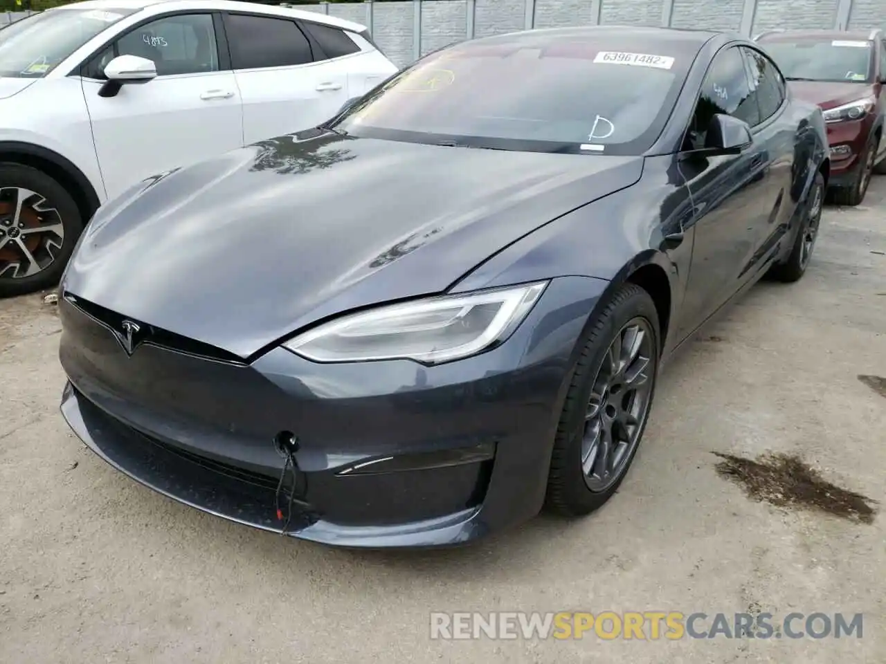 2 Photograph of a damaged car 5YJSA1E61MF452250 TESLA MODEL S 2021