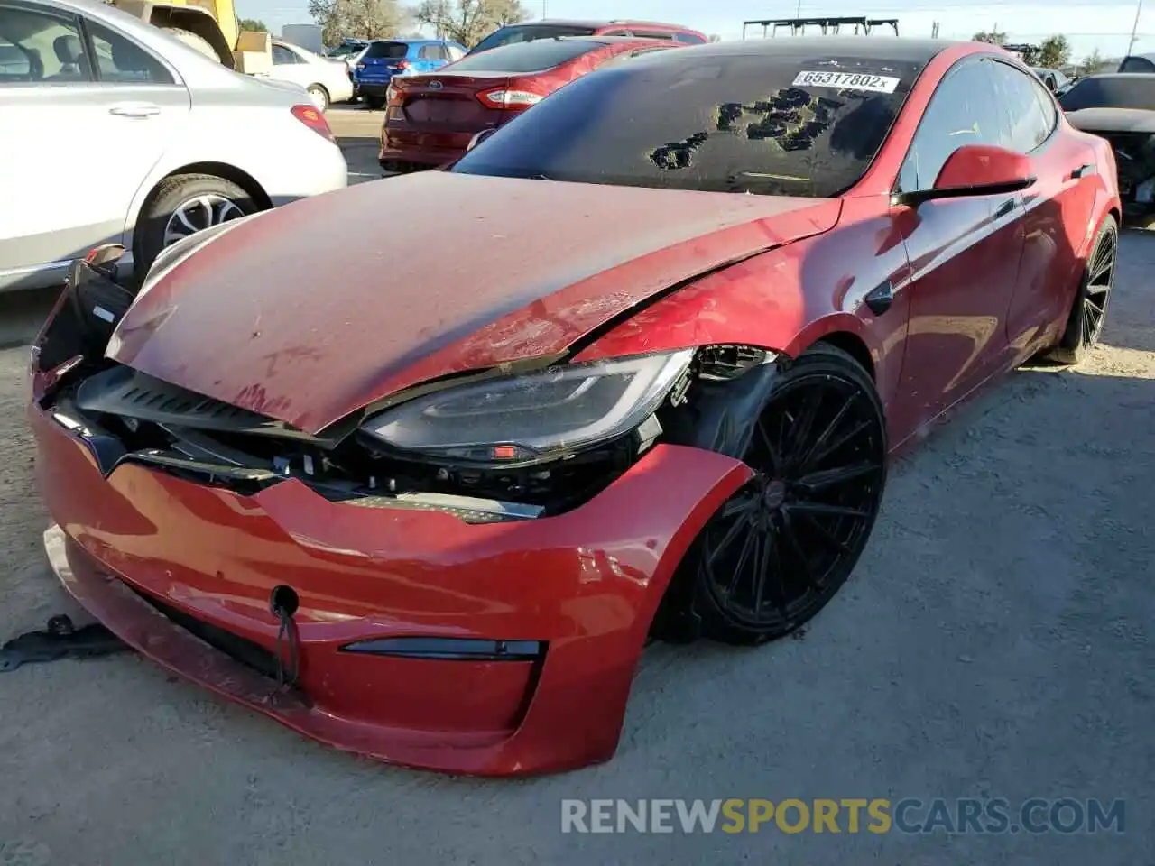 2 Photograph of a damaged car 5YJSA1E61MF452653 TESLA MODEL S 2021