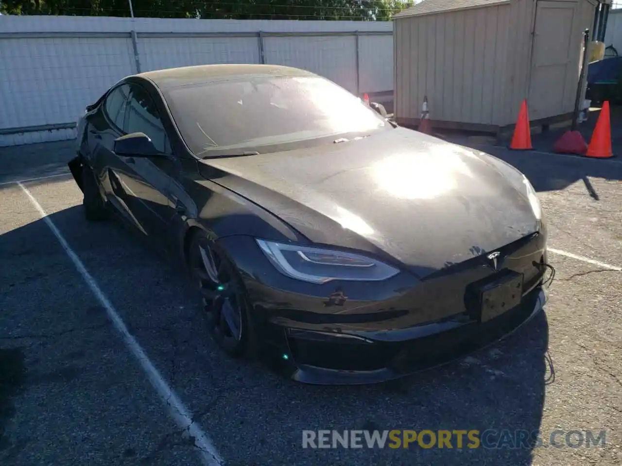 1 Photograph of a damaged car 5YJSA1E61MF454418 TESLA MODEL S 2021