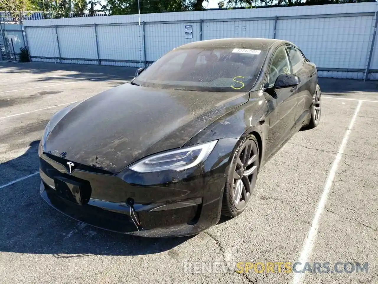 2 Photograph of a damaged car 5YJSA1E61MF454418 TESLA MODEL S 2021