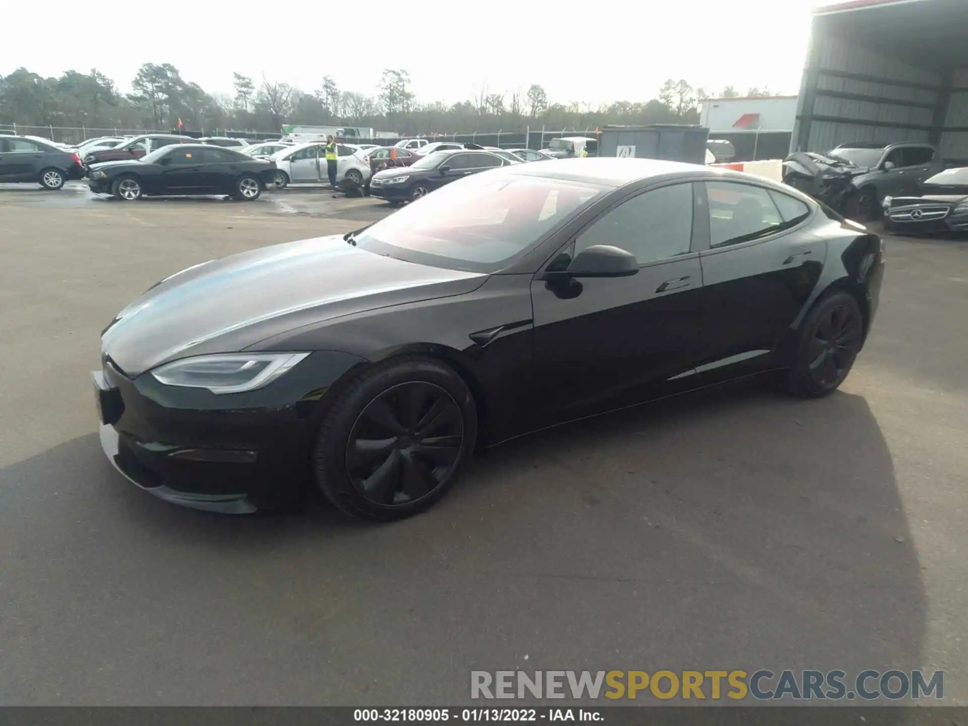 2 Photograph of a damaged car 5YJSA1E61MF456413 TESLA MODEL S 2021