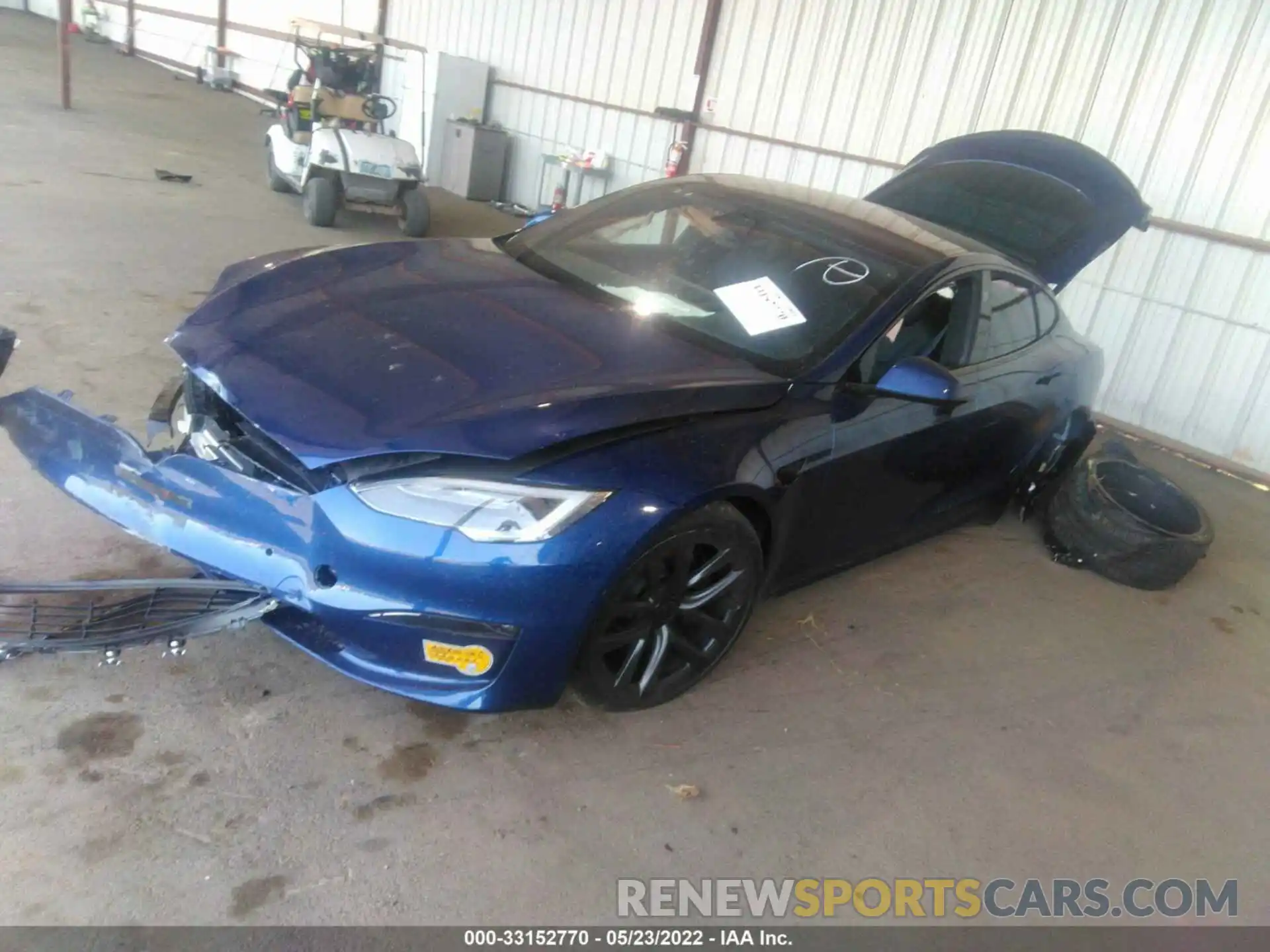 2 Photograph of a damaged car 5YJSA1E62MF442763 TESLA MODEL S 2021