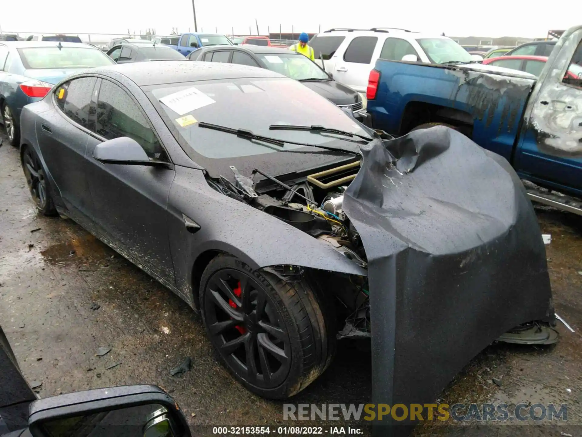 1 Photograph of a damaged car 5YJSA1E63MF431710 TESLA MODEL S 2021