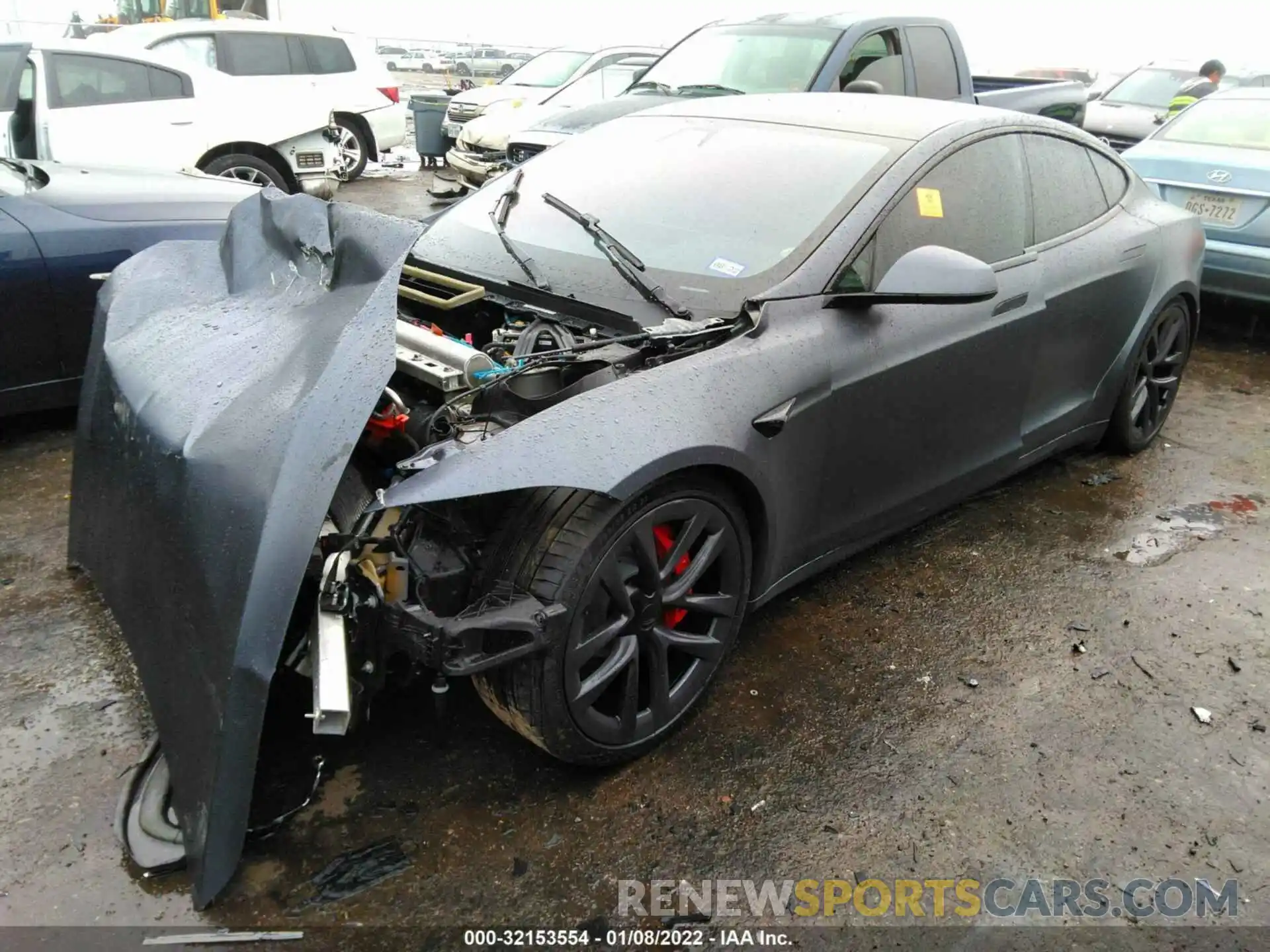 2 Photograph of a damaged car 5YJSA1E63MF431710 TESLA MODEL S 2021