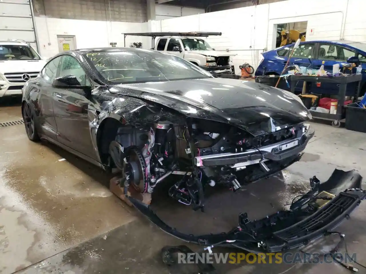 1 Photograph of a damaged car 5YJSA1E63MF432050 TESLA MODEL S 2021