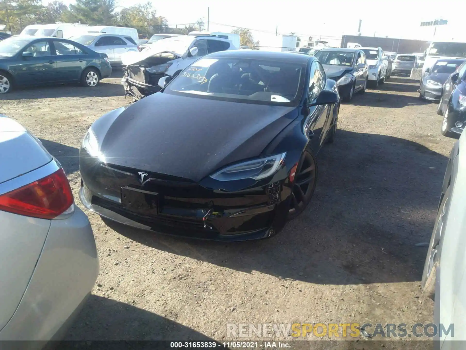 2 Photograph of a damaged car 5YJSA1E63MF435675 TESLA MODEL S 2021