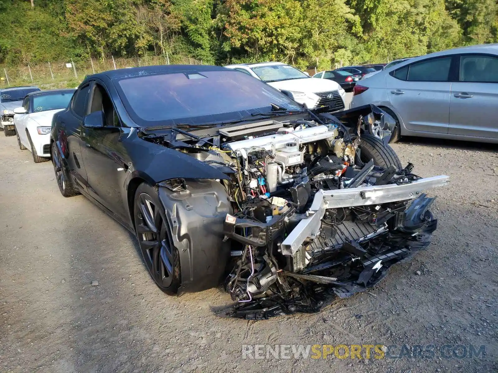 1 Photograph of a damaged car 5YJSA1E63MF436602 TESLA MODEL S 2021