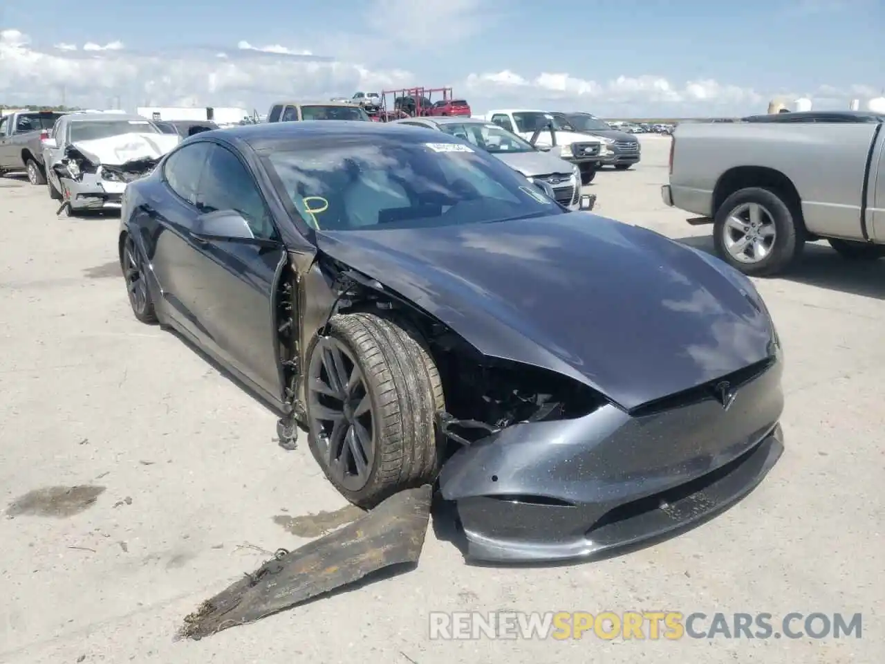 1 Photograph of a damaged car 5YJSA1E65MF453112 TESLA MODEL S 2021