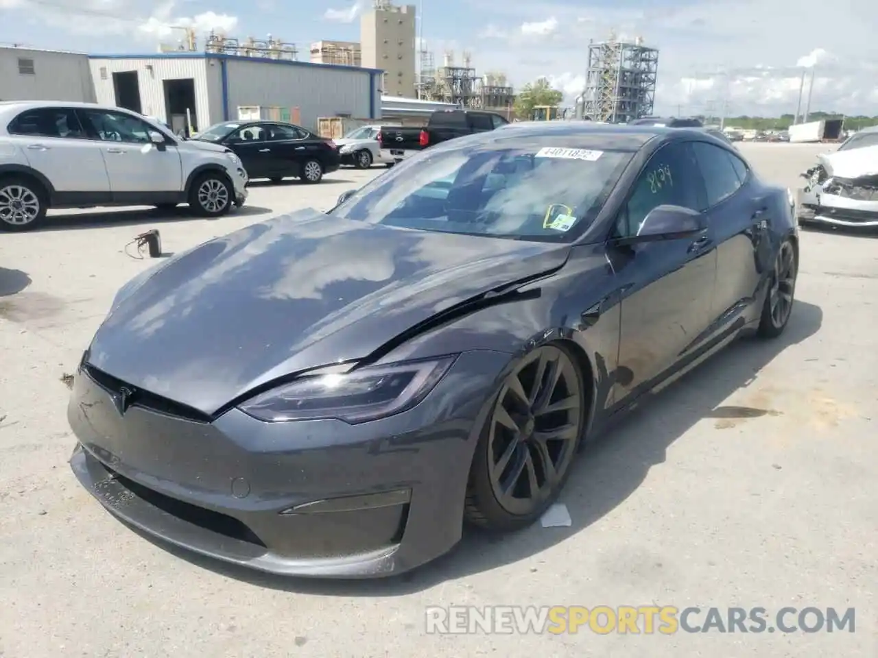 2 Photograph of a damaged car 5YJSA1E65MF453112 TESLA MODEL S 2021