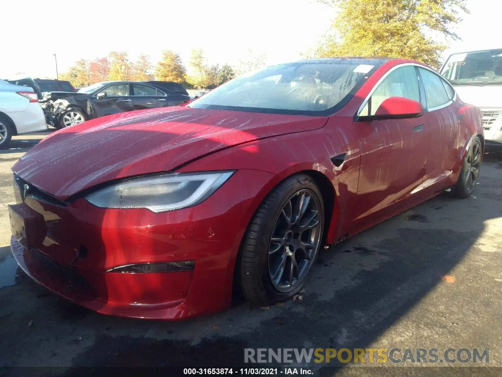 2 Photograph of a damaged car 5YJSA1E66MF439106 TESLA MODEL S 2021