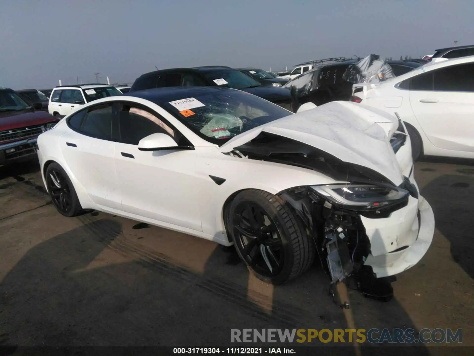 1 Photograph of a damaged car 5YJSA1E66MF447240 TESLA MODEL S 2021